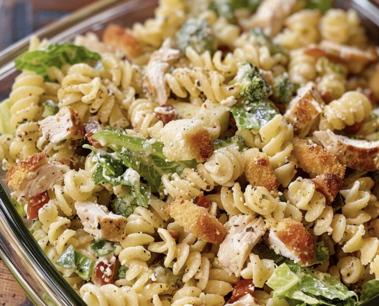 Creamy Chicken Caesar Pasta Salad Recipe