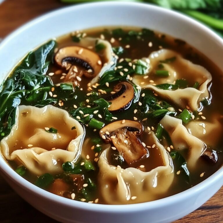 Hearty Potsticker Soup With Mushrooms & Bok Choy Recipe
