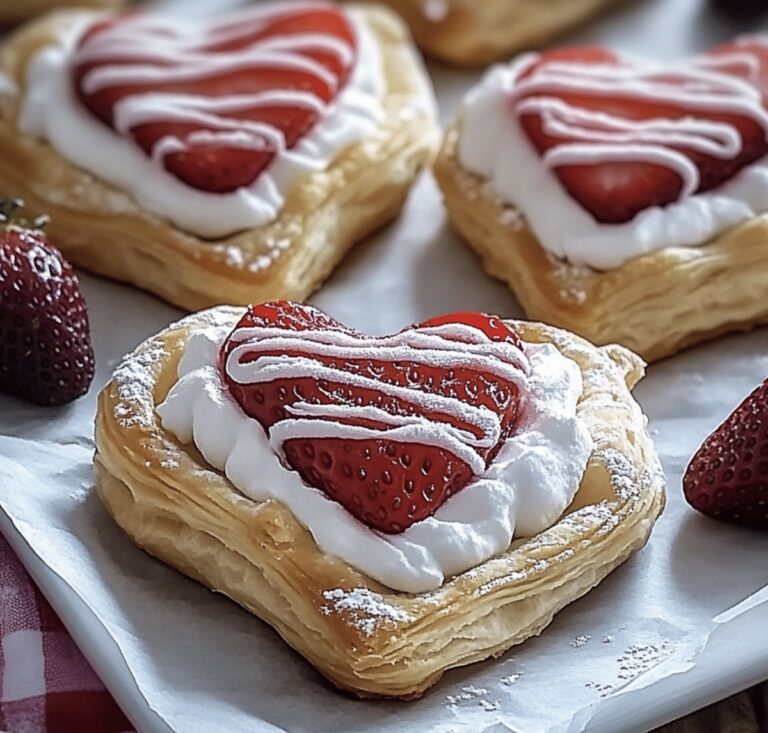 Sweet Strawberry Puff Pastry Hearts Recipe