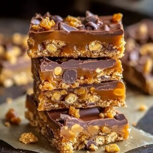 Crispy Caramel Chocolate Crunch Bars Recipe