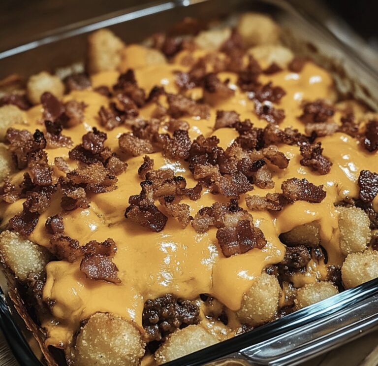 Crispy Bacon Cheeseburger Tater Tot Casserole Recipe
