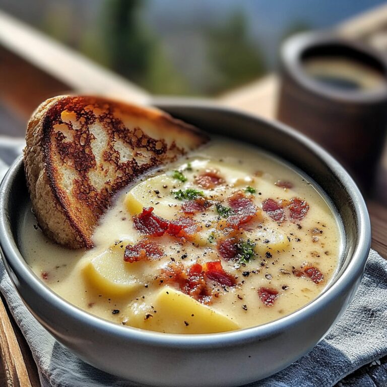 Potato And Bacon Soup With Cheesy Toast And Bacon Recipe
