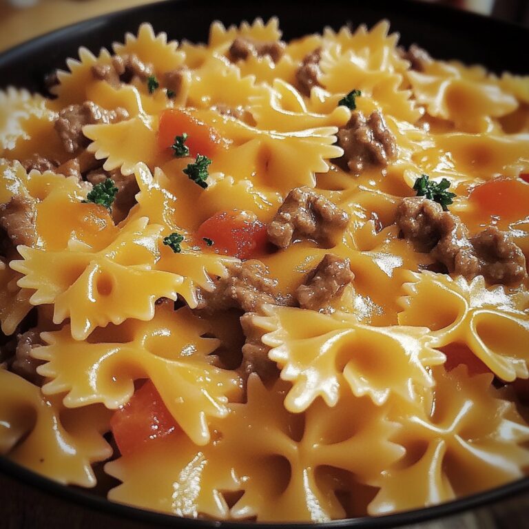 Cheesy Velveeta Beef Bowtie Pasta Recipe