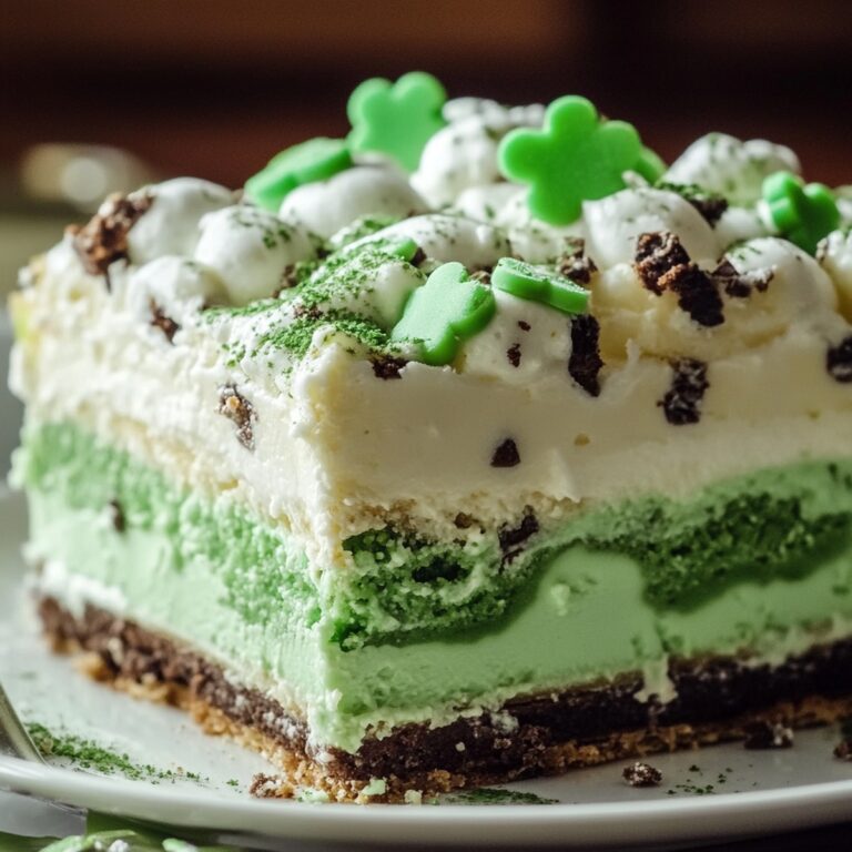 Frosty Shamrock Shake Dessert Lasagna Recipe