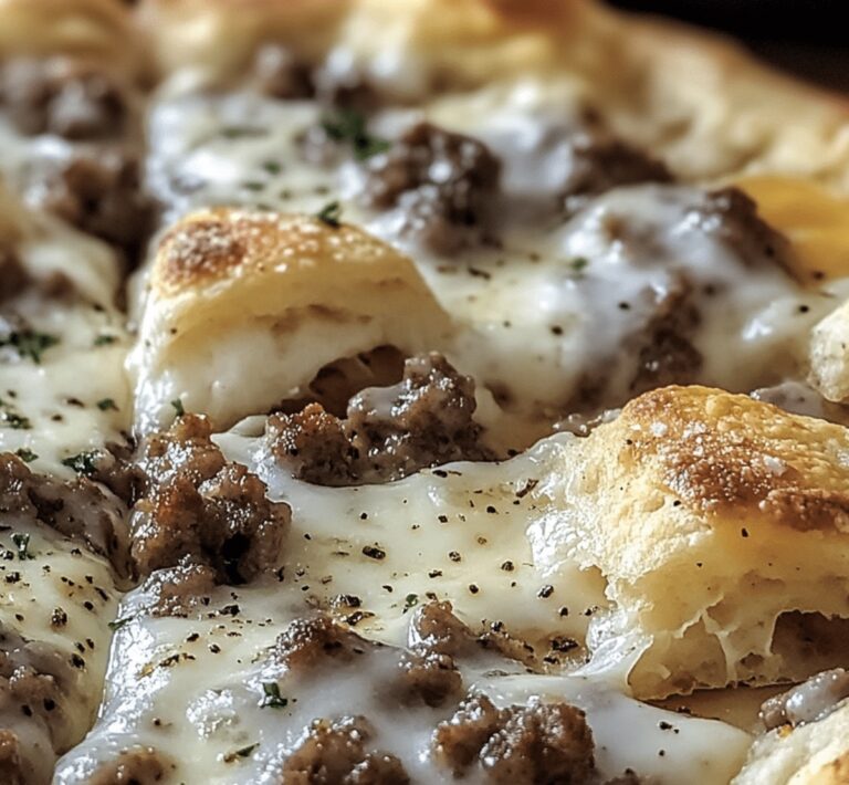 Hearty Biscuits And Sausage Gravy Breakfast Pizza Recipe