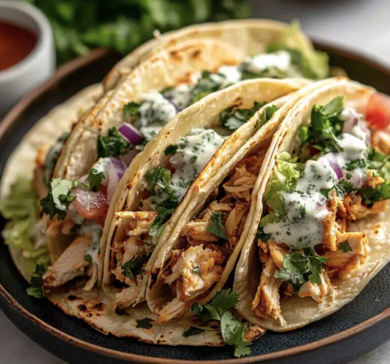 Tangy Shredded Chicken Tacos With Chimichurri Sauce Recipe