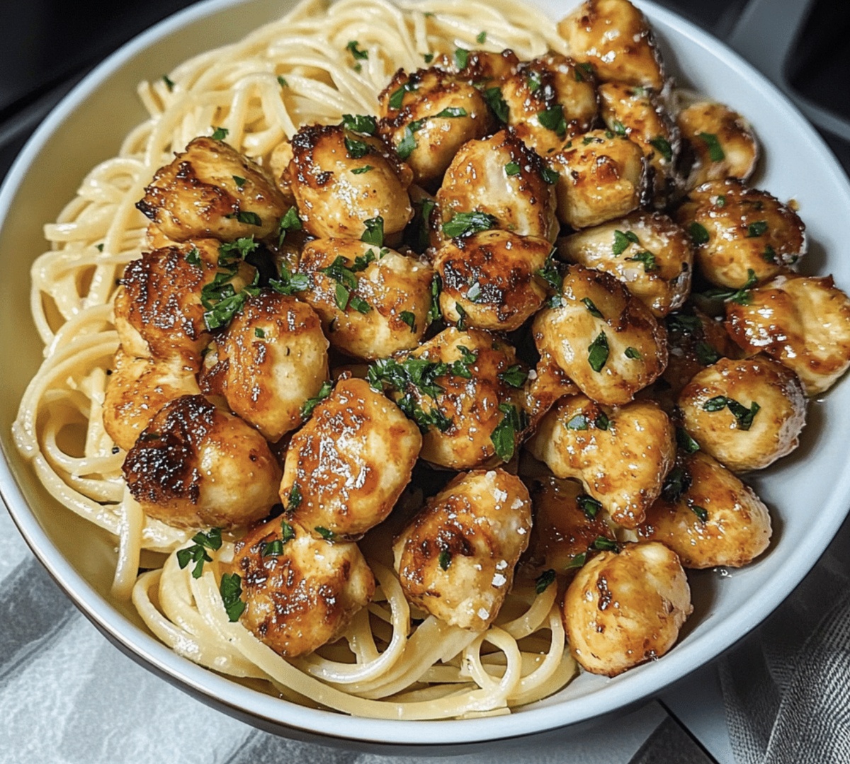 Succulent Lemon Garlic Butter Chicken With Parmesan Linguine Recipe