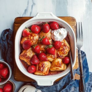 Croissant Baked French Toast With Strawberries And Cream Cheese Recipe