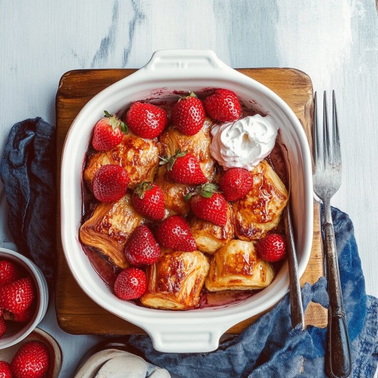 Croissant Baked French Toast With Strawberries And Cream Cheese Recipe