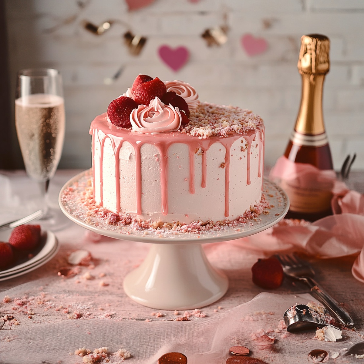 Elegant Pink Champagne Cake Recipe