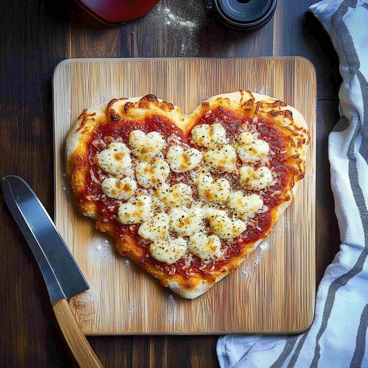 Romantic Heart-Shaped Pizza Recipe