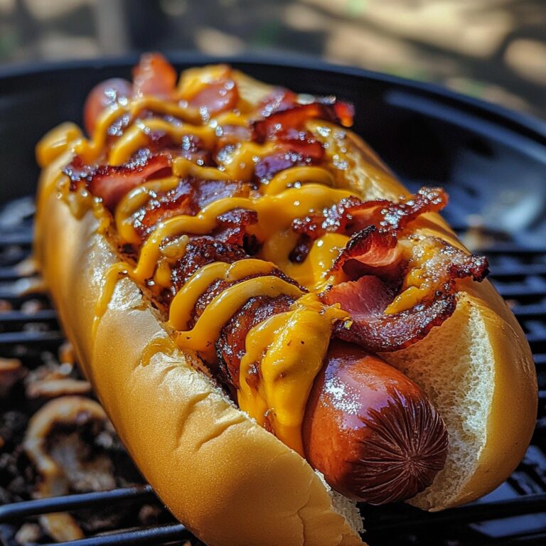 Bbq Bacon-Wrapped Cheddar Hot Dog Delights Recipe