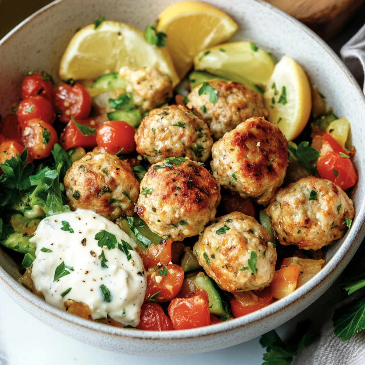 Vibrant Mediterranean Chicken Meatballs Recipe