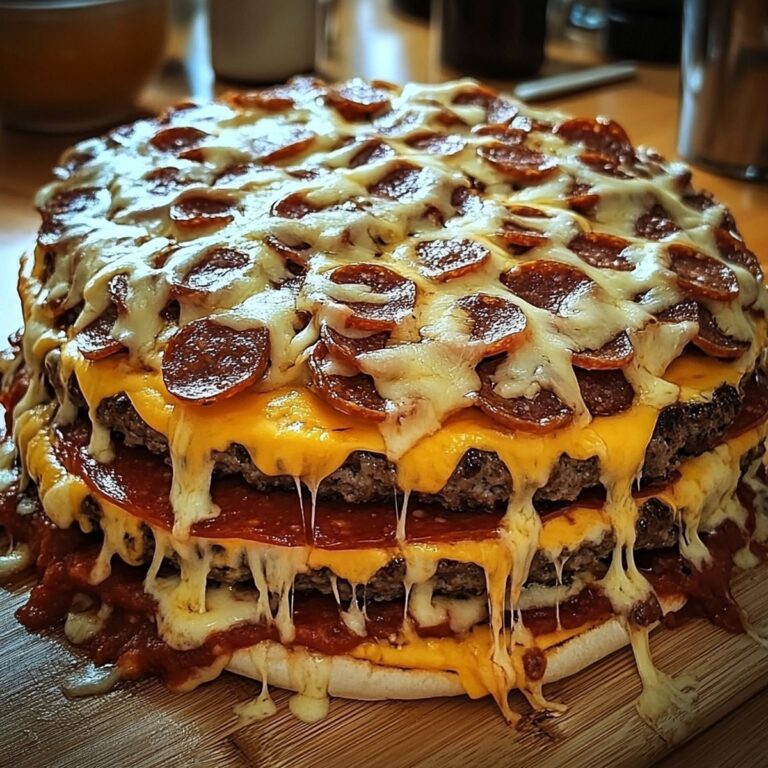 Massive Burger-Pizza With Meat And Cheese Recipe
