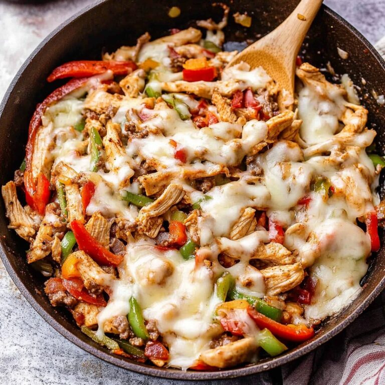 Sizzling Chicken Cheesesteak Skillet Recipe