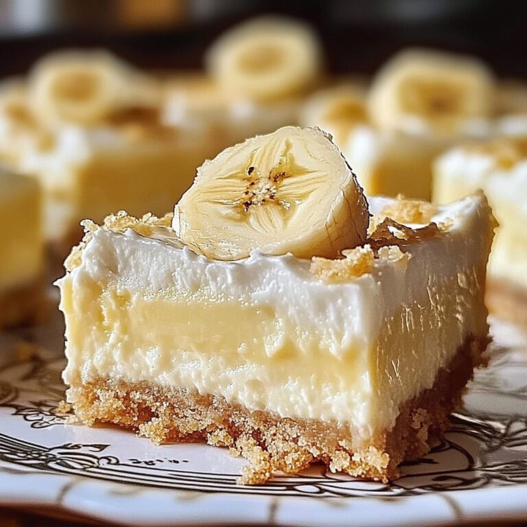 Creamy Banana Pudding Cheesecake Bars Recipe