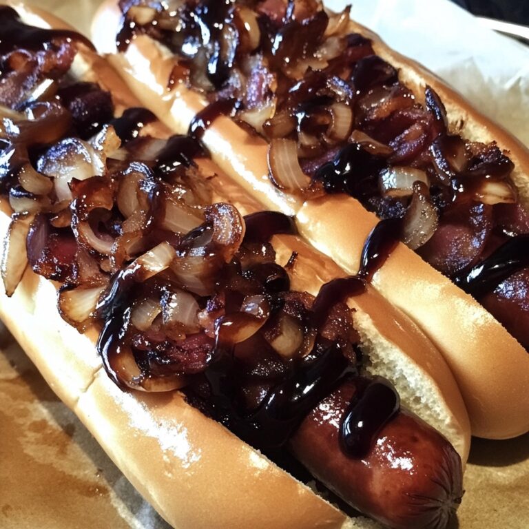 Winter Bbq Bacon Dogs With Bourbon-Glazed Onions Recipe