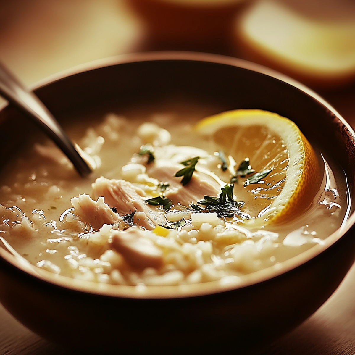 Warming Lemon Chicken & Rice Soup Recipe