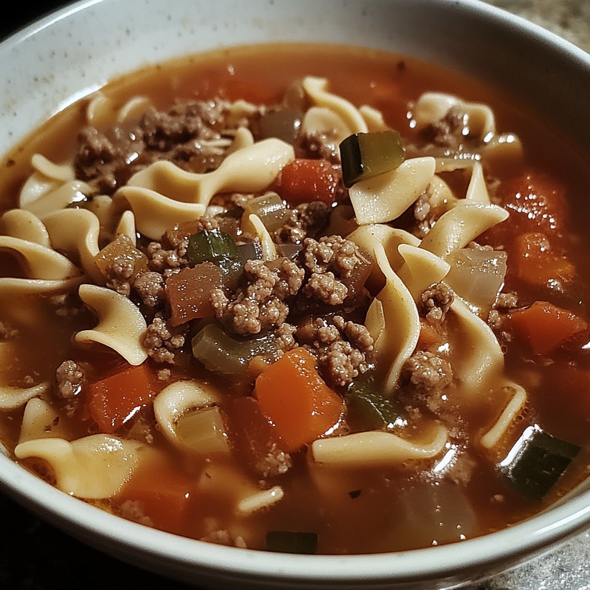 Hamburger Noodle Soup Recipe