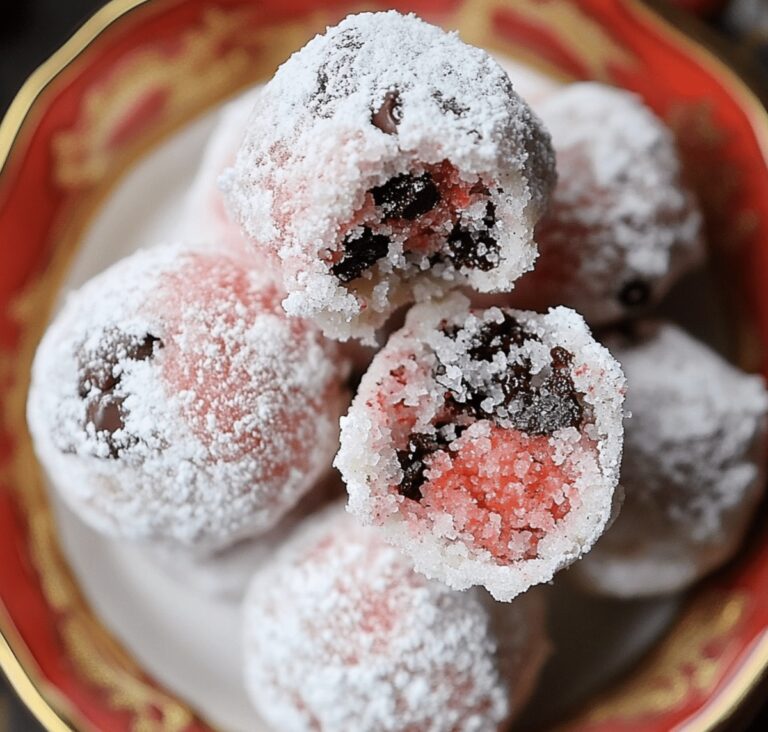 Fluffy Strawberry Chocolate Chip Snowball Cookies Recipe