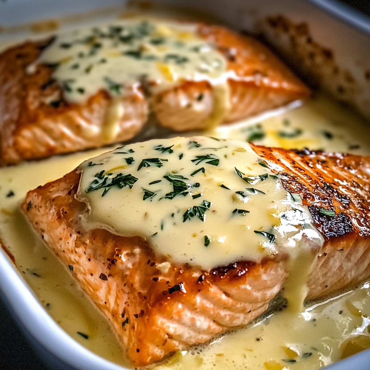 Luxurious Salmon With Lemon Butter Cream Sauce Recipe