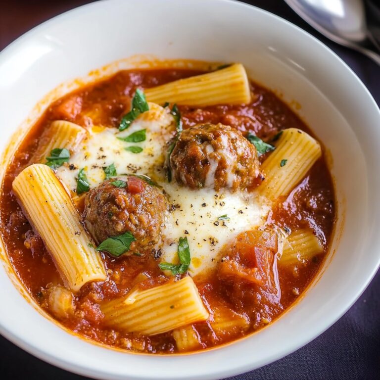 Hearty Rigatoni Meatball Soup Recipe