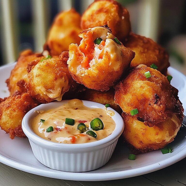 Crispy Crawfish Beignets With Jalapeno Cheddar Dip Recipe