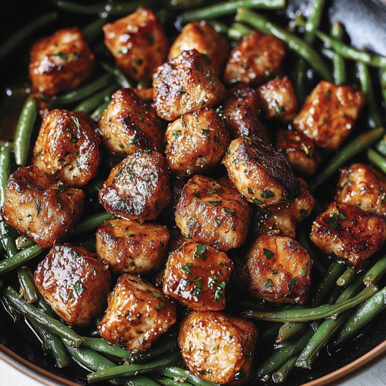 Mouthwatering Garlic Butter Pork Bites With Lemon Green Beans Recipe