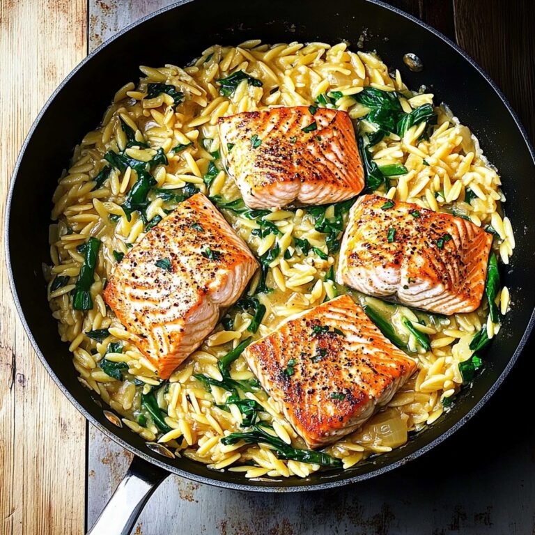 Zesty One Skillet Salmon With Lemon Orzo Recipe