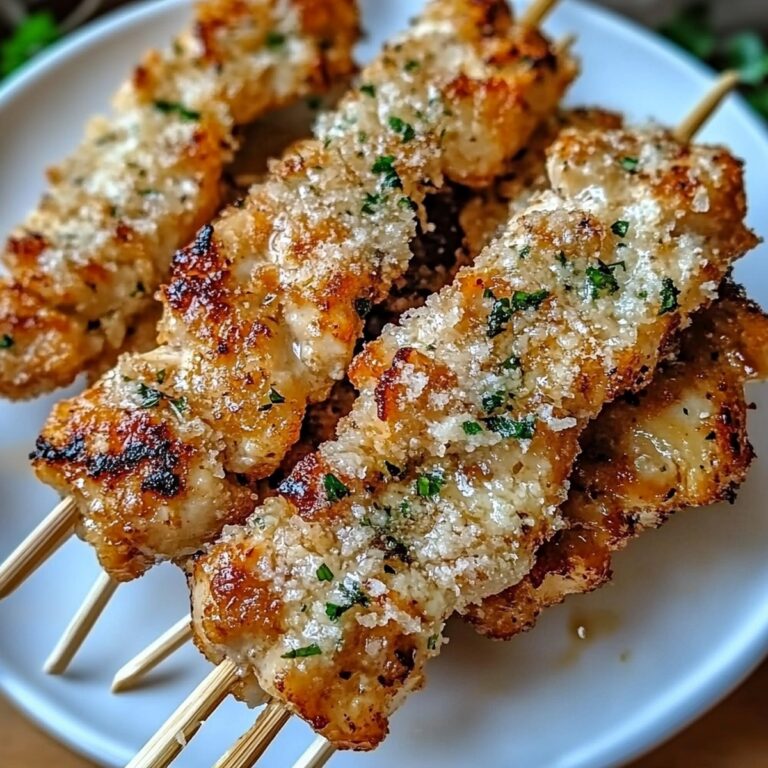 Air Fryer Garlic Parmesan Chicken Skewers Recipe