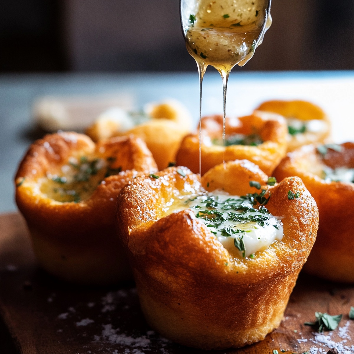 Golden Cornmeal Popovers With Herb Honey Butter Recipe