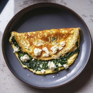 Crispy Spinach And Feta Omelet Recipe