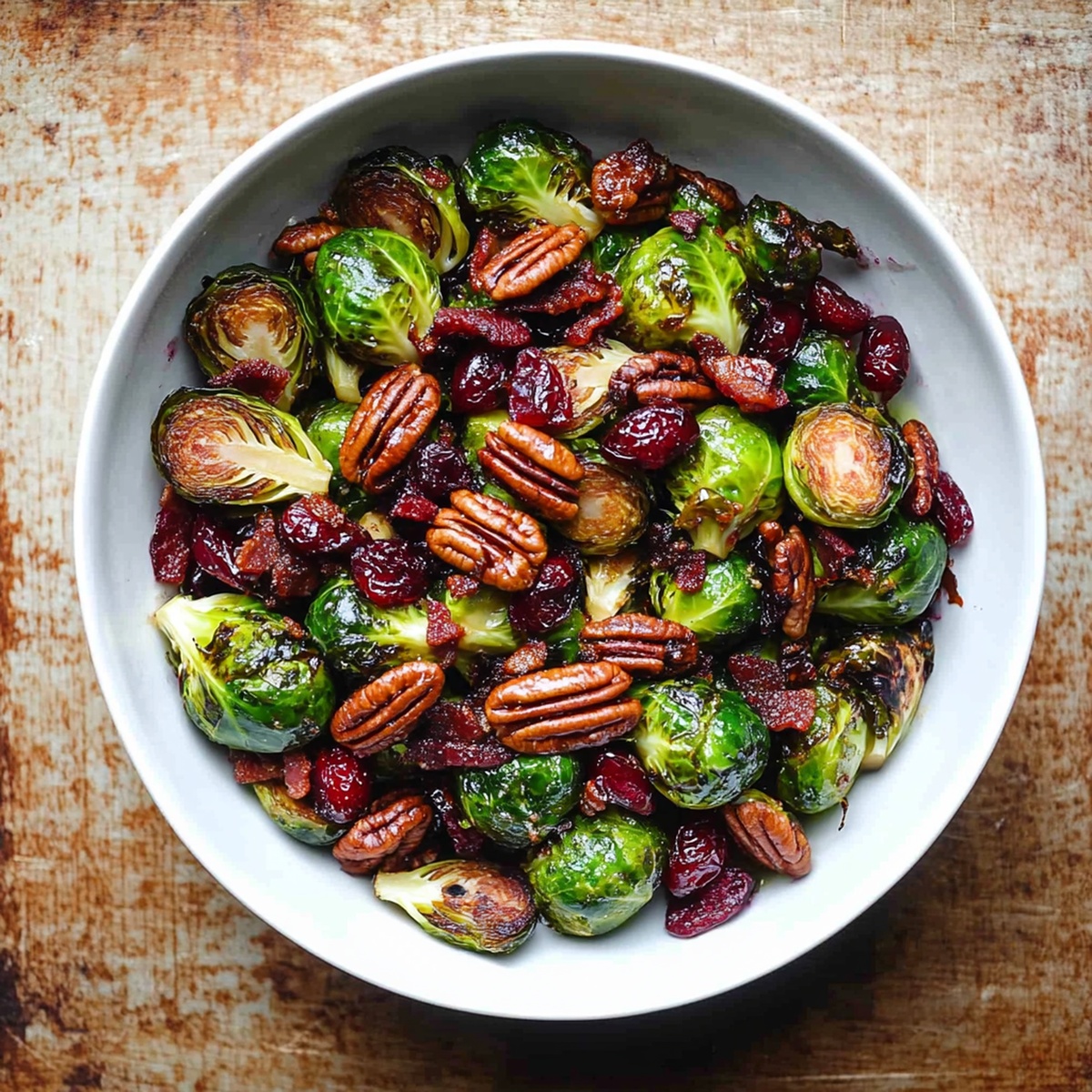 Brussels Sprouts With Bacon, Pecans, And Cranberries Recipe