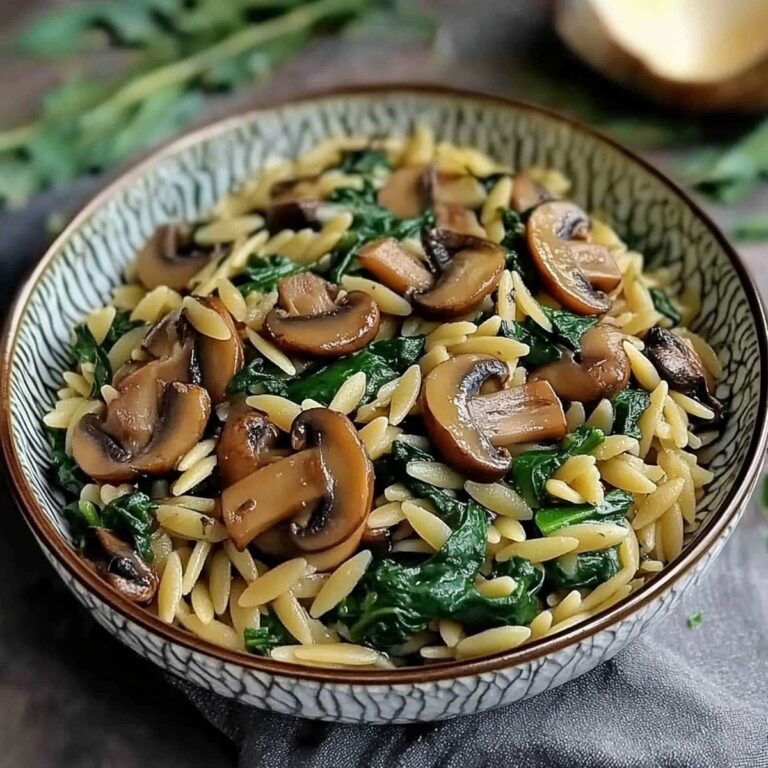 Spinach Mushroom Orzo Recipe