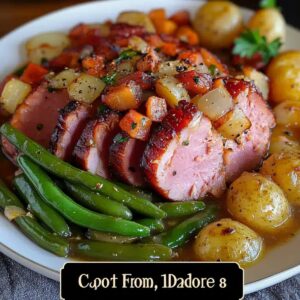 Hearty Crockpot Ham, Green Beans And Potatoes Recipe