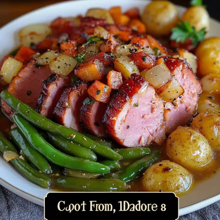 Hearty Crockpot Ham, Green Beans And Potatoes Recipe