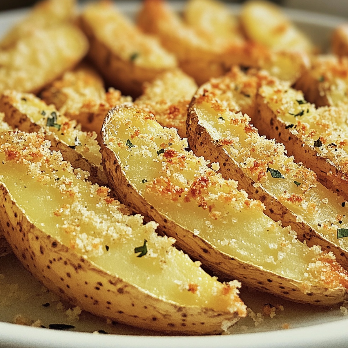 Baked Garlic Parmesan Potato Wedges Recipe