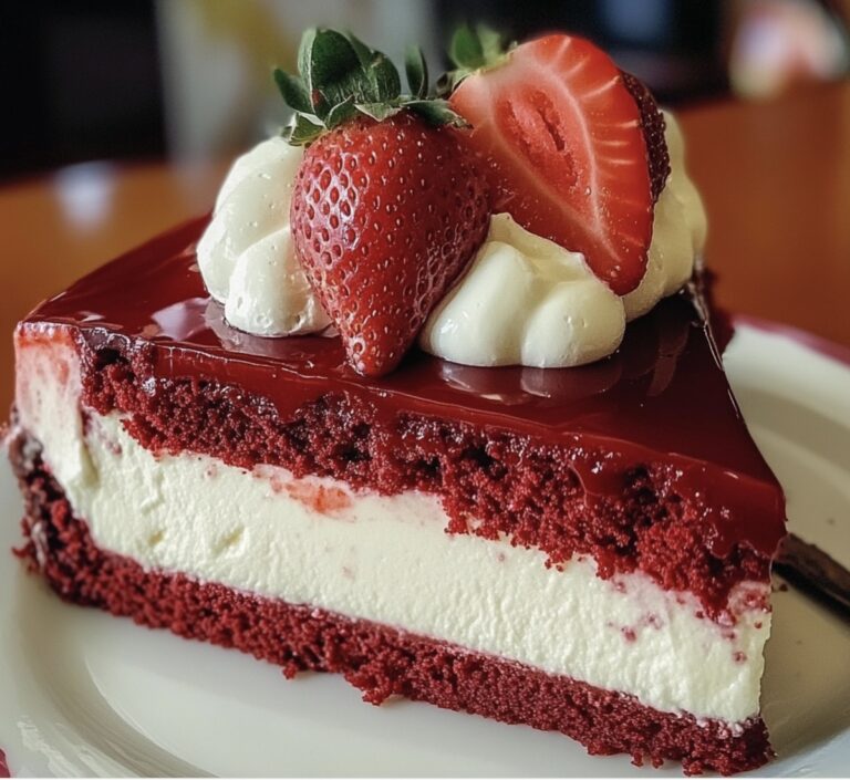 Silky Red Velvet Strawberry Cheesecake Recipe