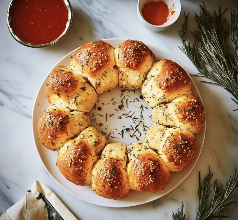 Pull Apart Garlic Bread Wreath Recipe