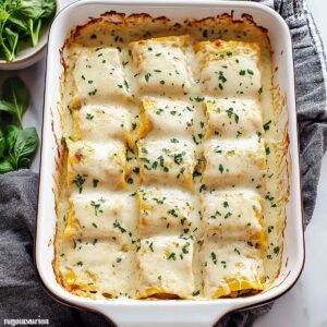 Creamy Chicken Alfredo Lasagna Rolls Recipe