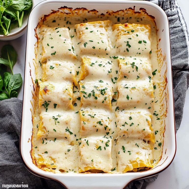 Creamy Chicken Alfredo Lasagna Rolls Recipe
