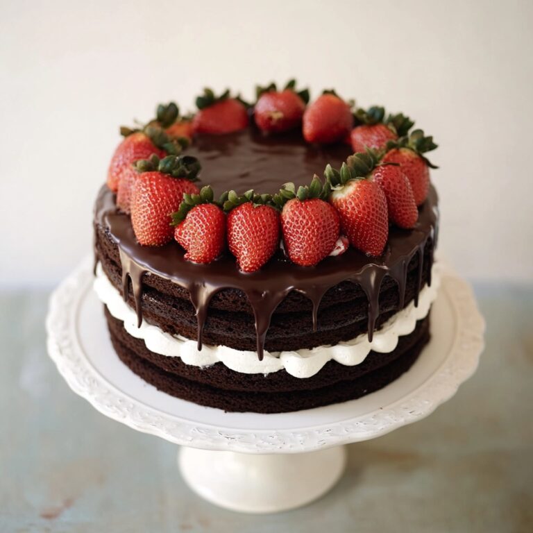 Decadent Chocolate Covered Strawberry Layer Cake Recipe
