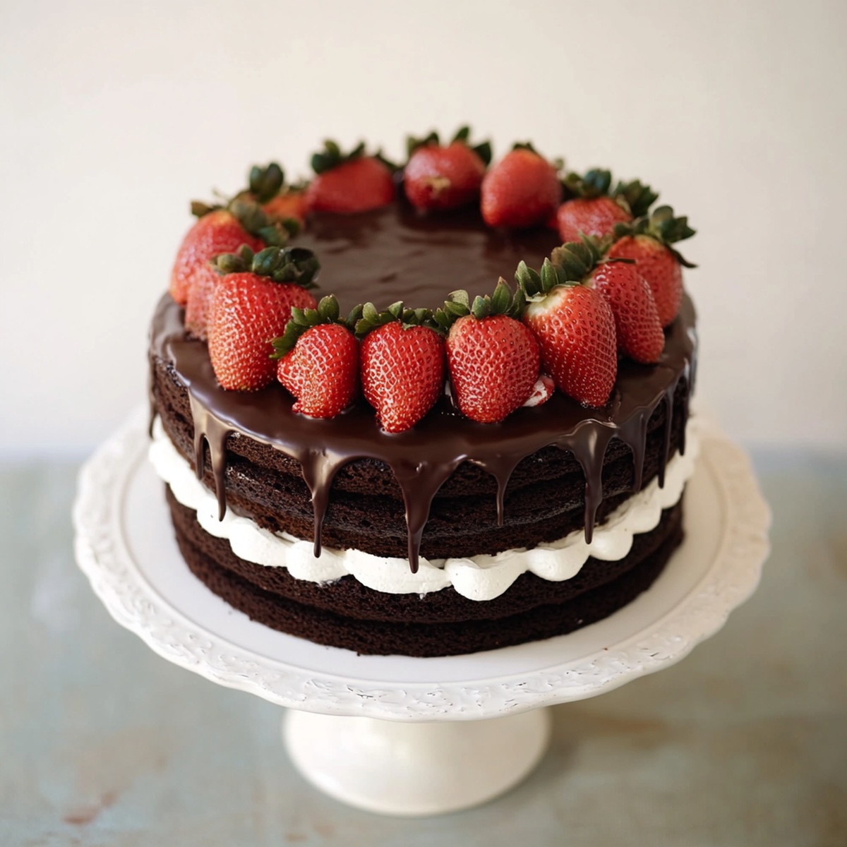 Decadent Chocolate Covered Strawberry Layer Cake Recipe