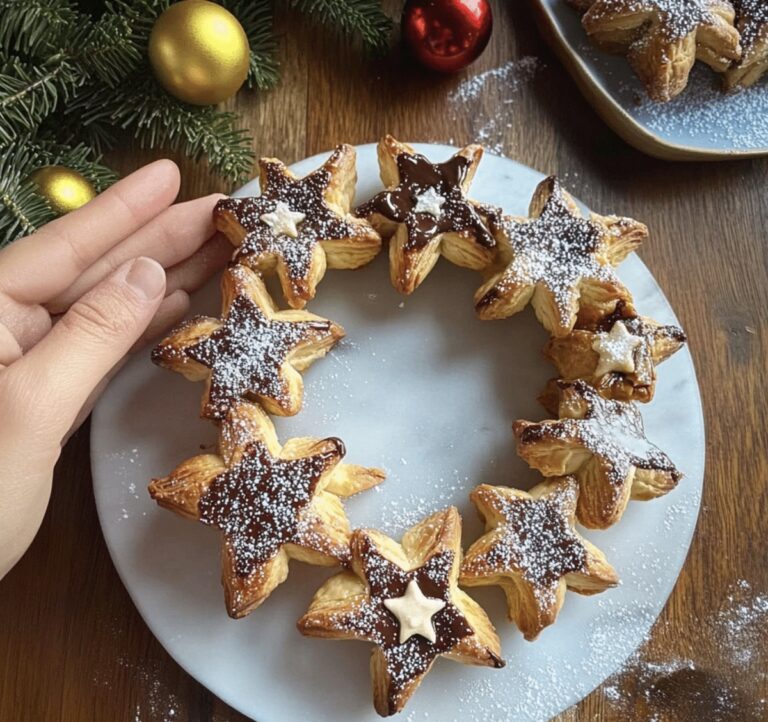 Nutella Puff Pastry Star Wreath Recipe