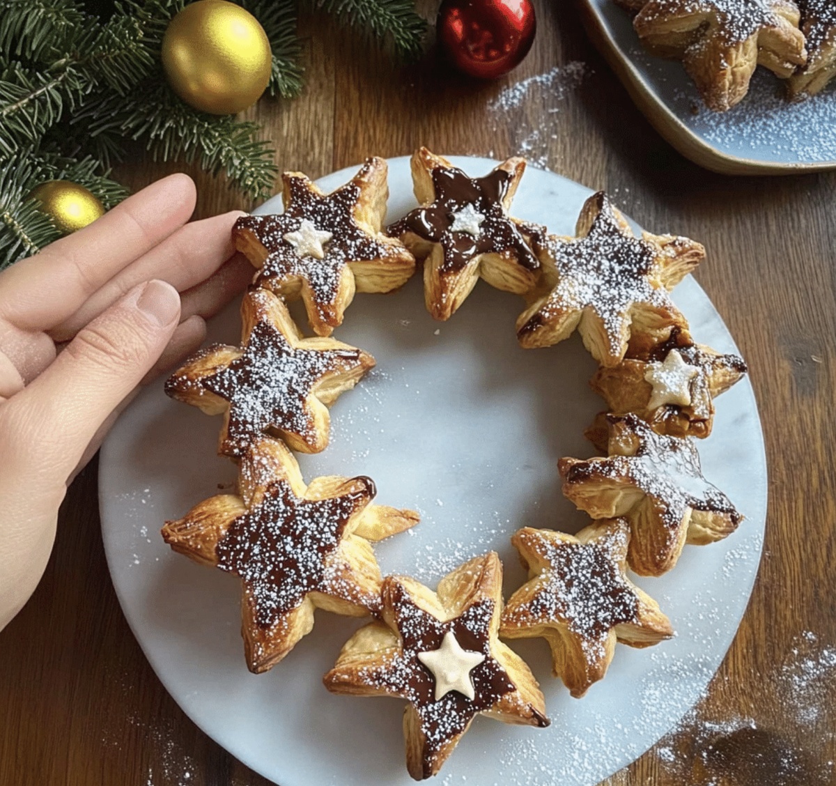 Nutella Puff Pastry Star Wreath Recipe