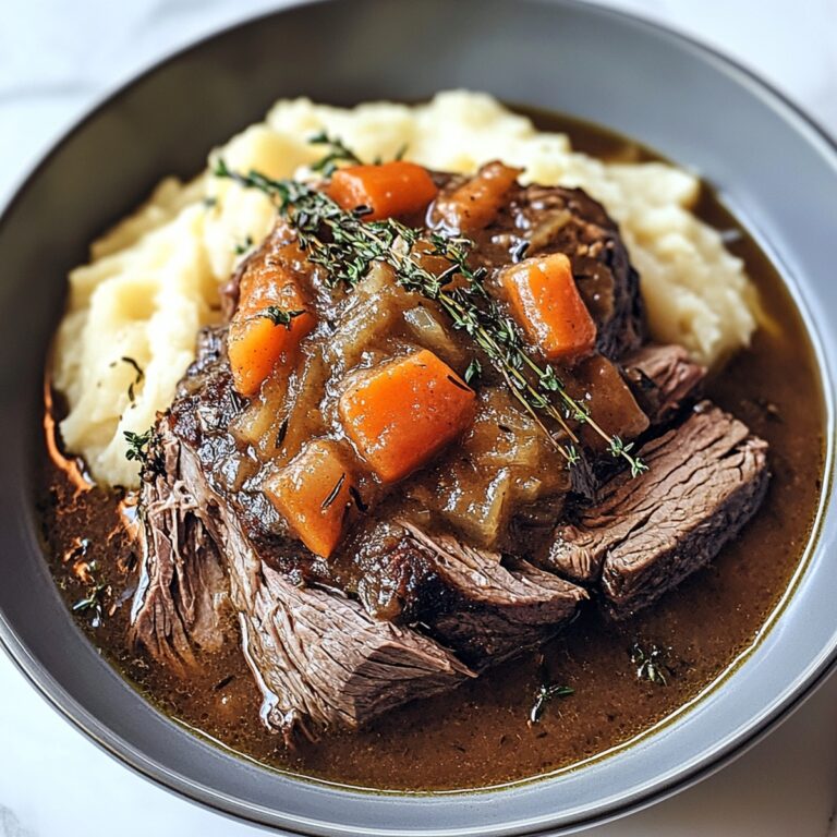Tender Slow Cooker Garlic Herb Pot Roast Recipe