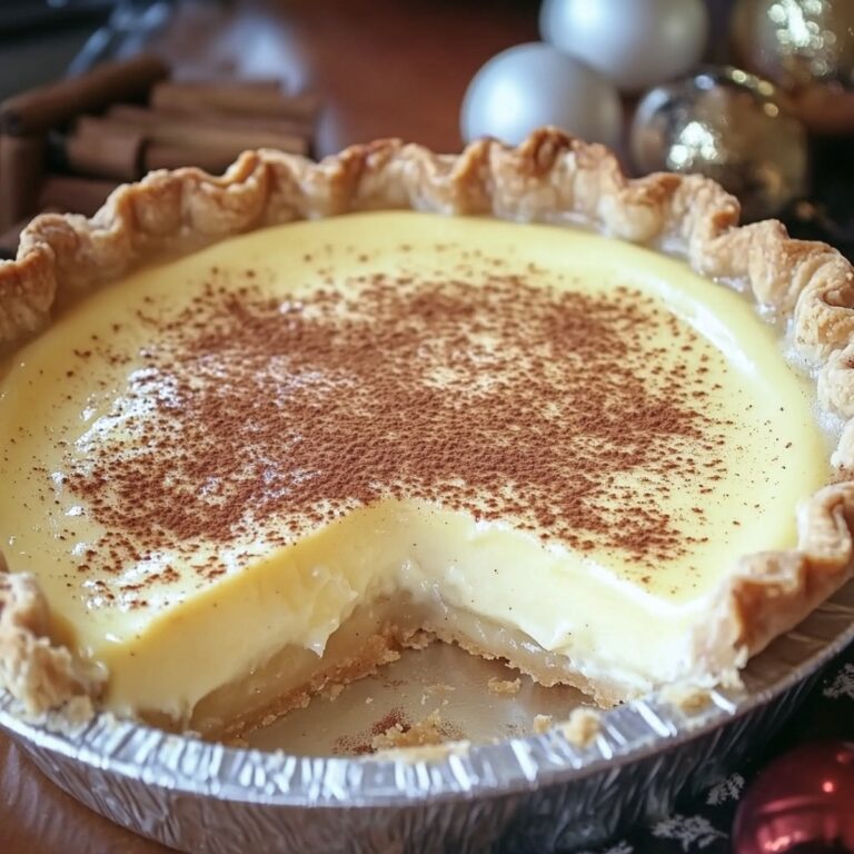 Christmas Eve Cinnamon-Vanilla Creamy Custard Pie Recipe