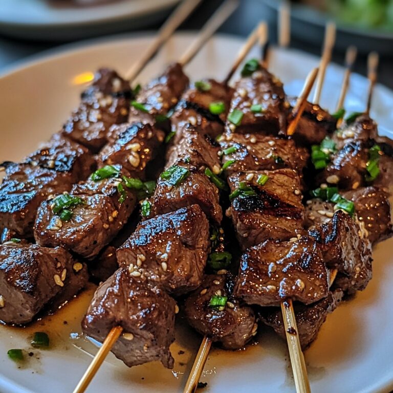 Asian Garlic Steak Skewers Recipe
