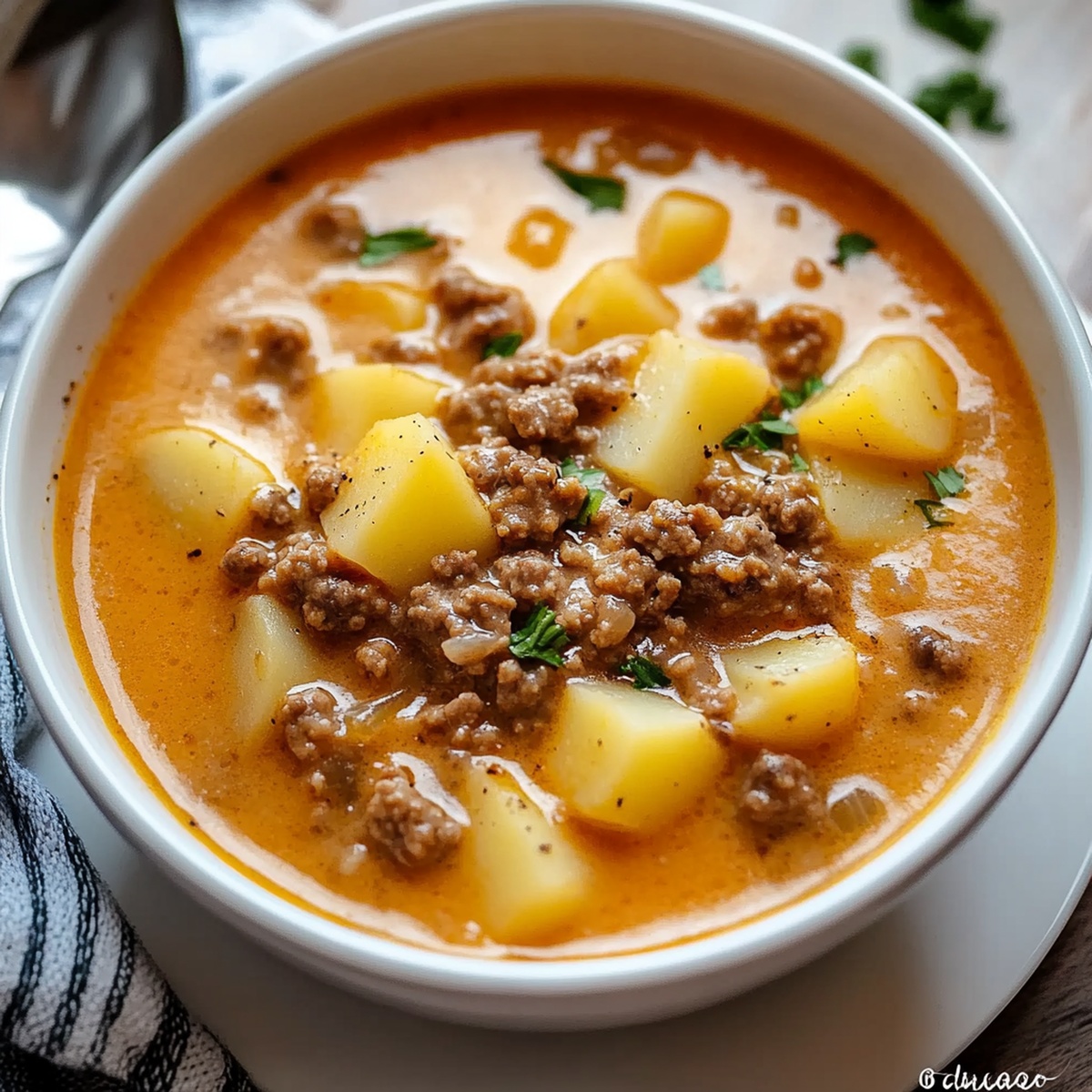 Hearty Crock Pot Hamburger Potato Soup Recipe