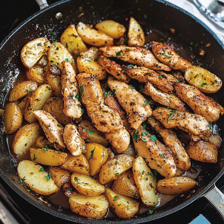 Crispy Garlic Butter Chicken And Potatoes Skillet Recipe